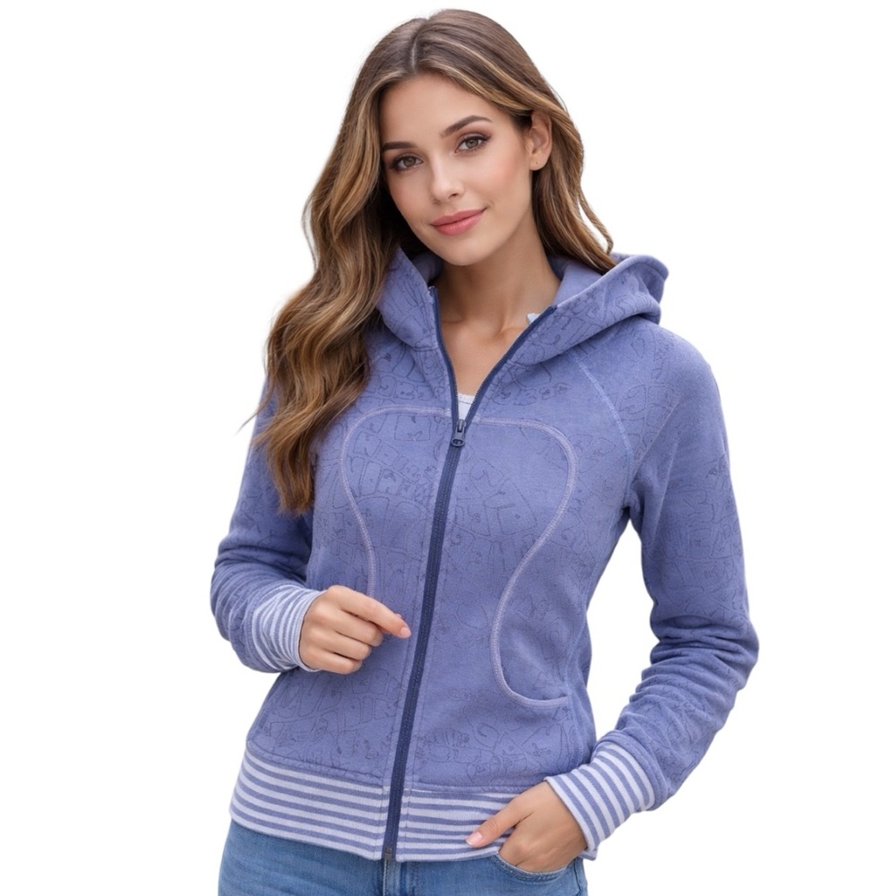 LULULEMON Scuba Vintage Limited Edition Print Hoodie Jacket Size 4